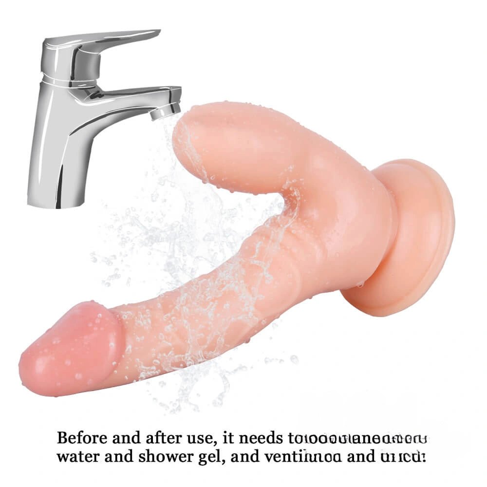 Flesh-tone double-ended dildo with two heads, photo 6