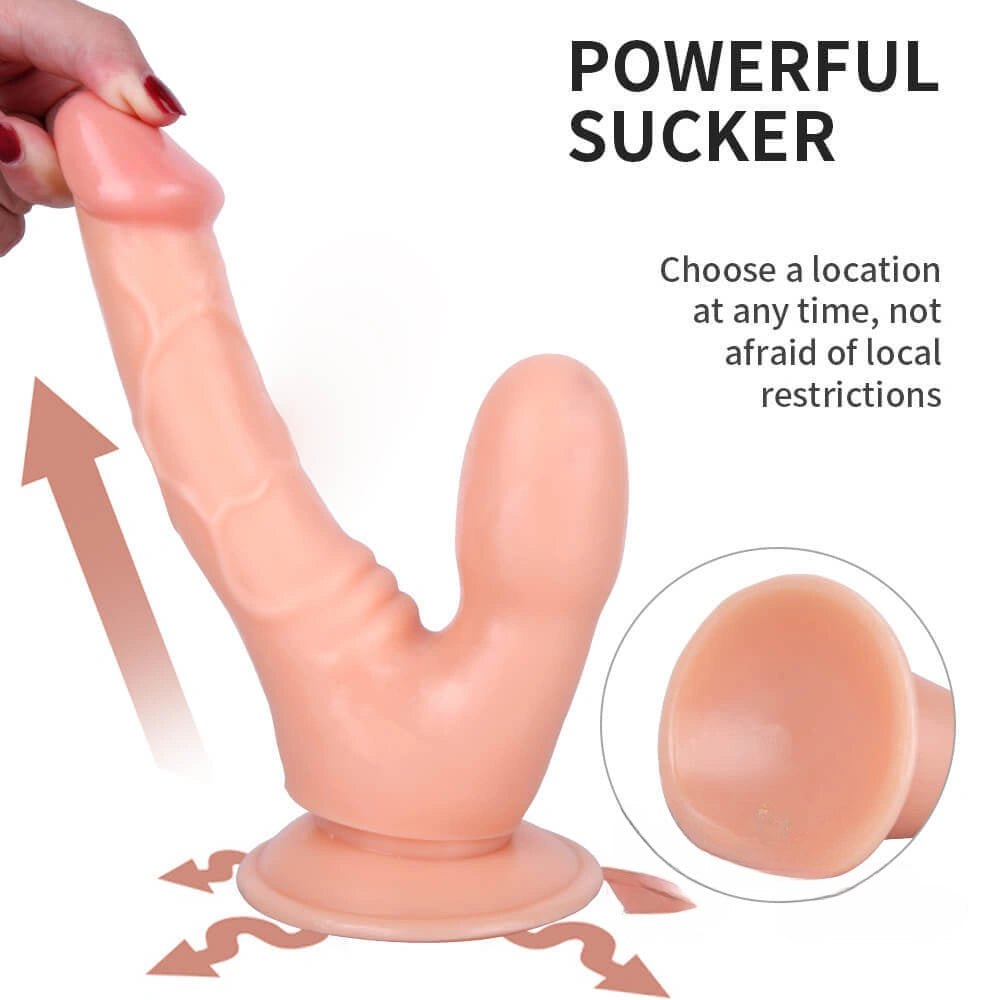 Flesh-tone double-ended dildo with two heads, photo 8