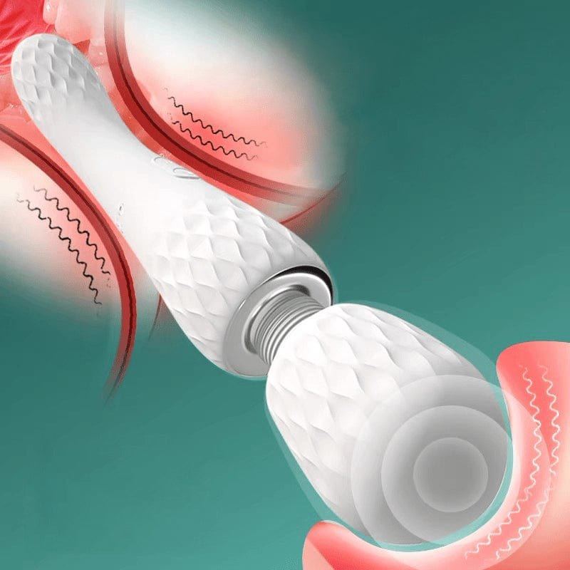White dual-head wand massager, photo 3