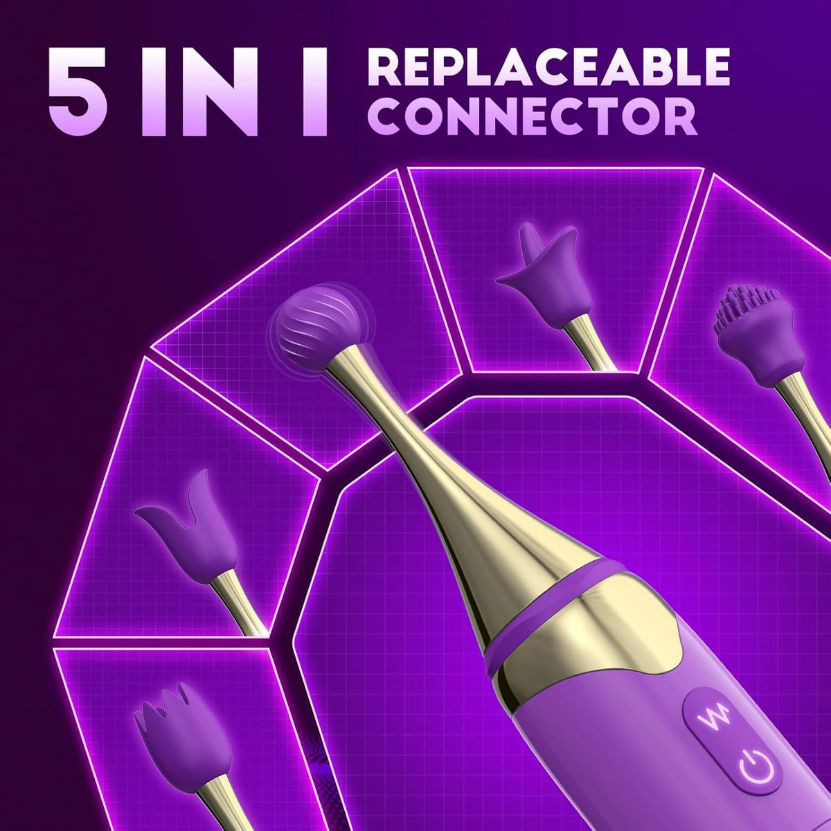2-in-1 metal and silicone wand vibrator, photo 10