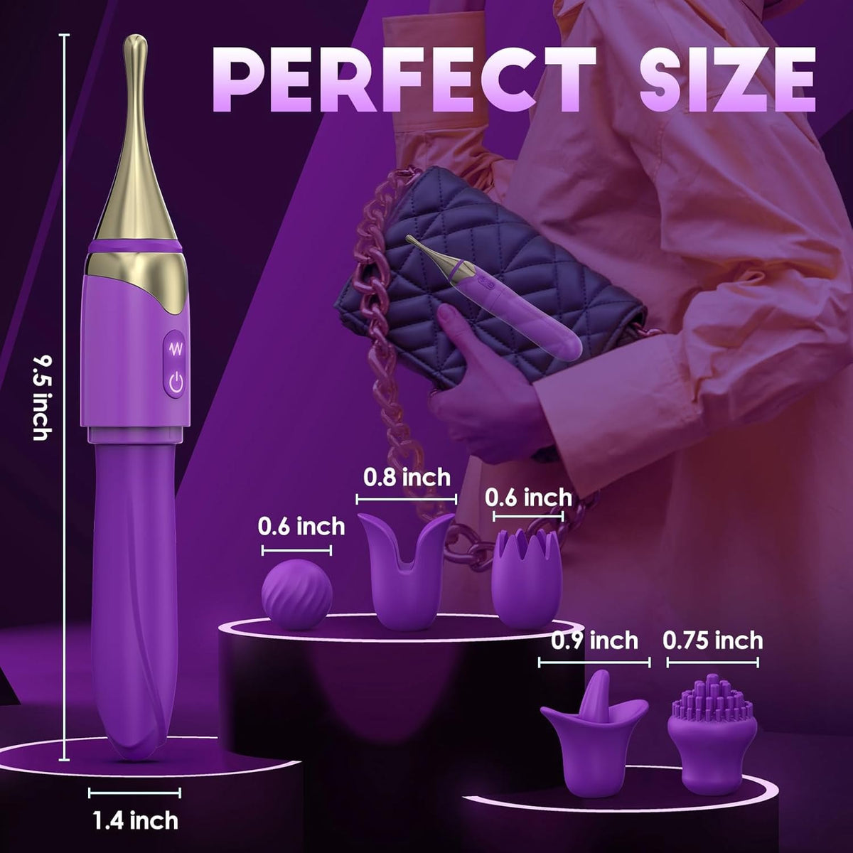 2-in-1 metal and silicone wand vibrator, photo 11