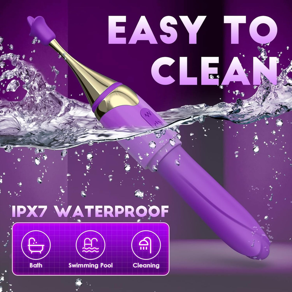 2-in-1 metal and silicone wand vibrator, photo 13