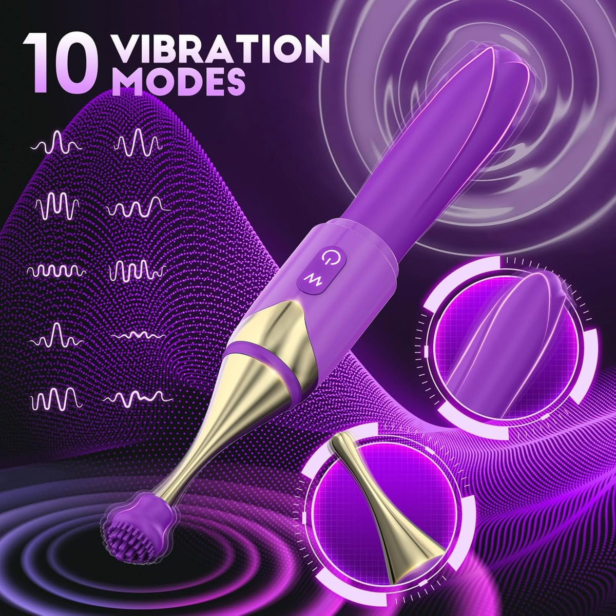 2-in-1 metal and silicone wand vibrator, photo 9