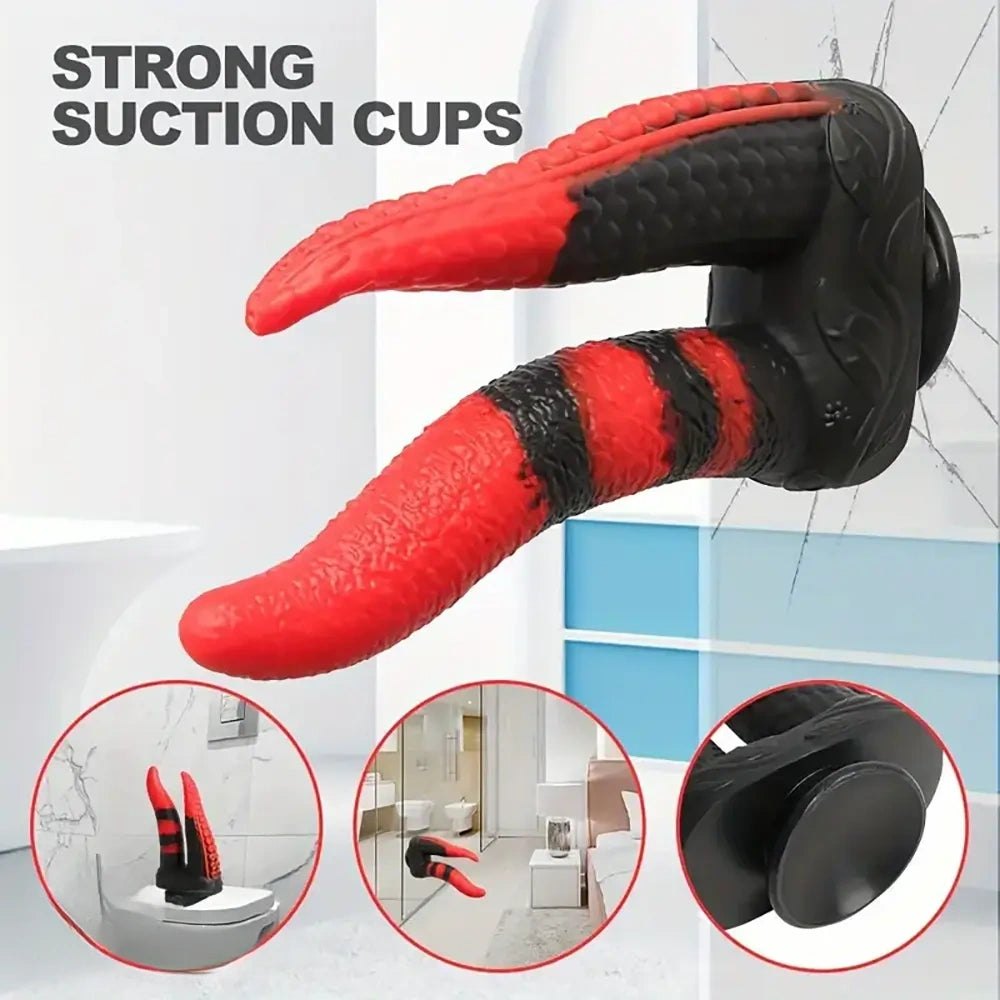 Red and black dual head tentacle fantasy dildo, photo 2