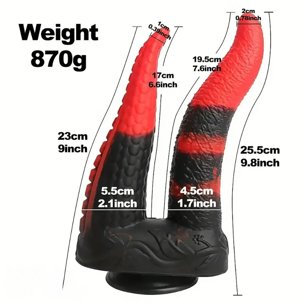 Red and black dual head tentacle fantasy dildo, photo 7