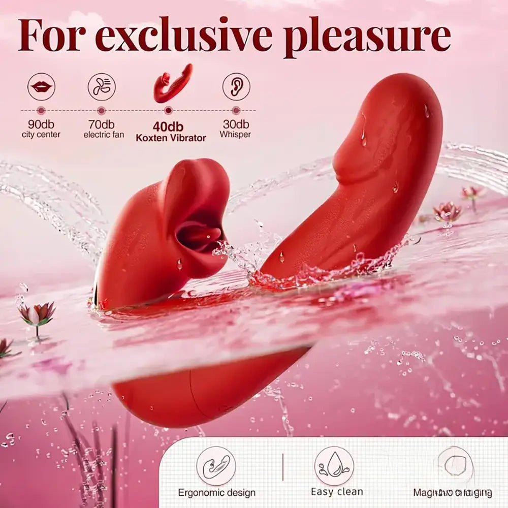 Dual-head thrusting licking silicone dildo, photo 8