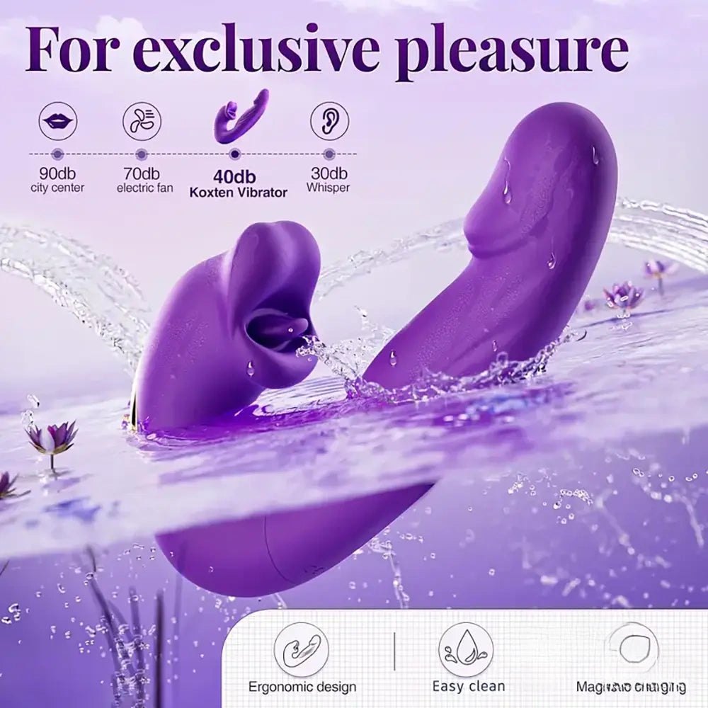 Dual-head thrusting licking silicone dildo, photo 9