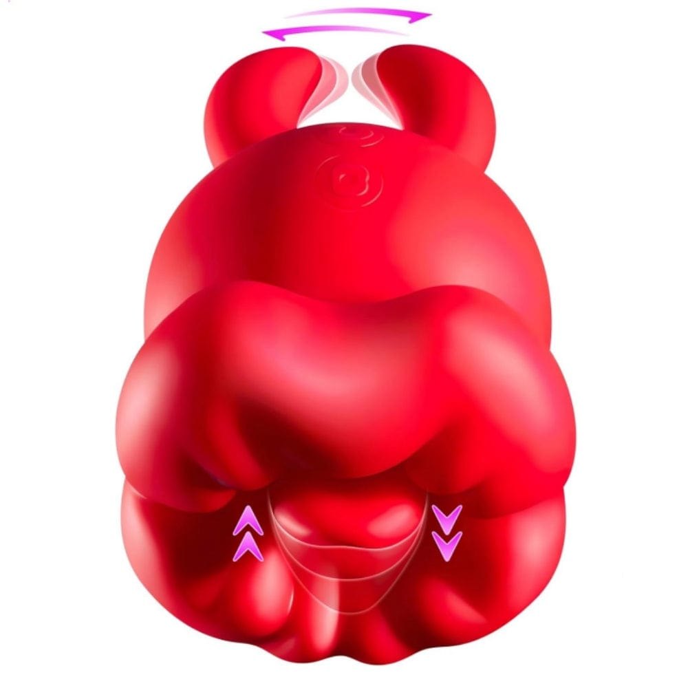 Red silicone dual horn tongue licking vibrator, photo 8