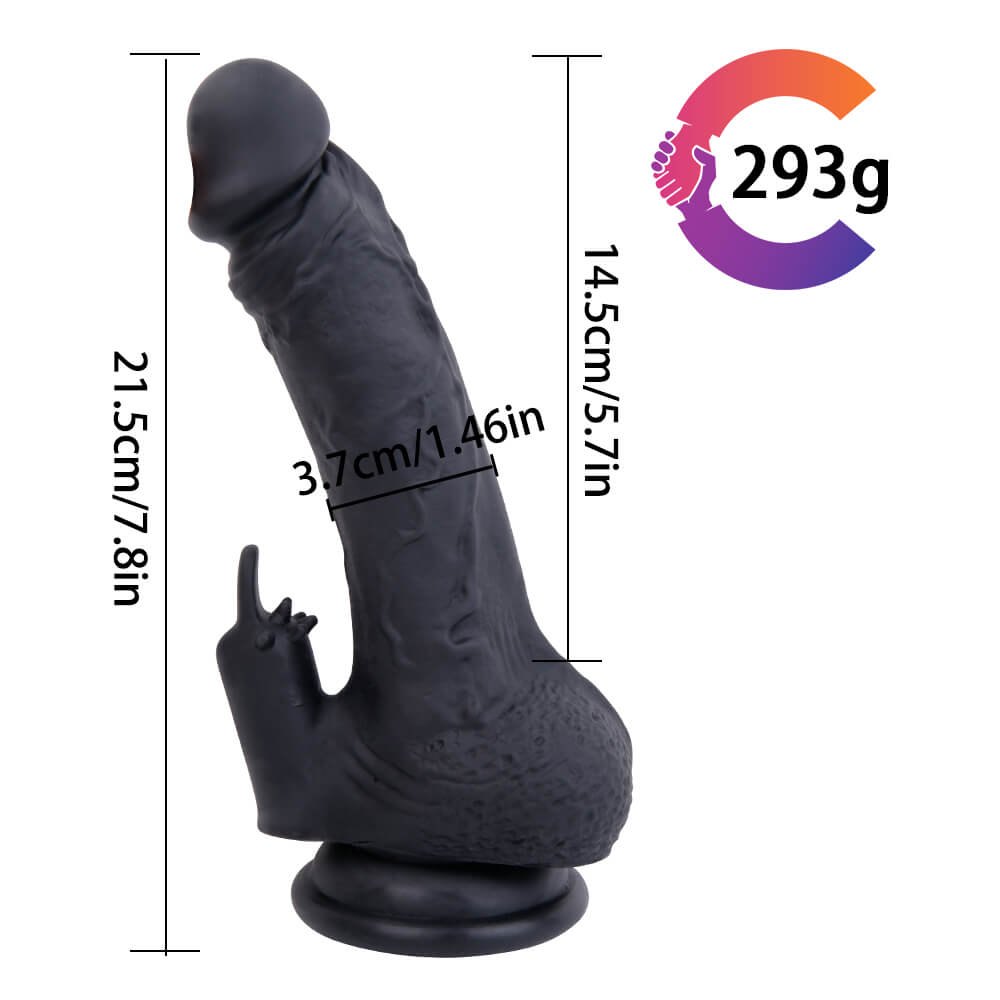 Black fantasy dildo with deep curve, photo 3