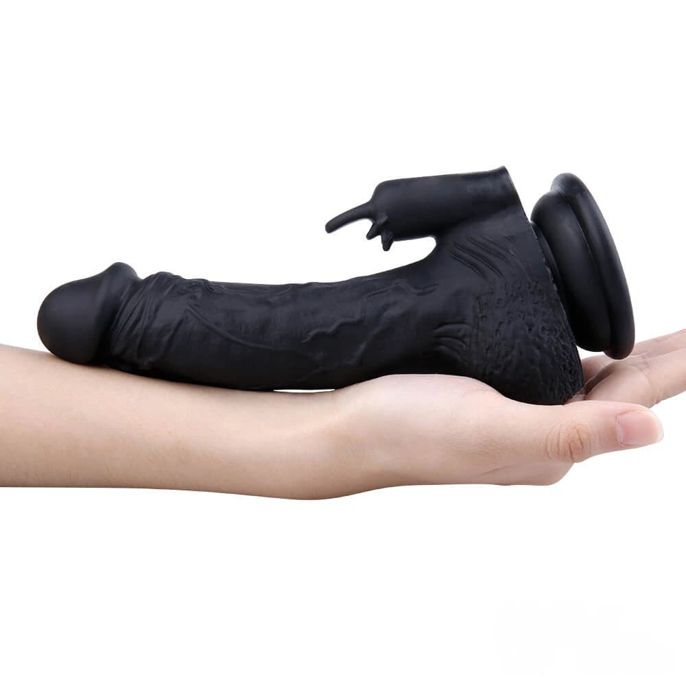 Black fantasy dildo with deep curve, photo 4
