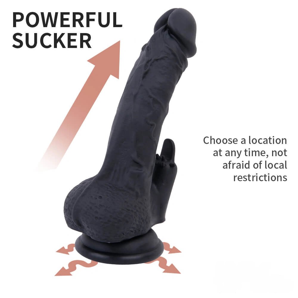 Black fantasy dildo with deep curve, photo 9