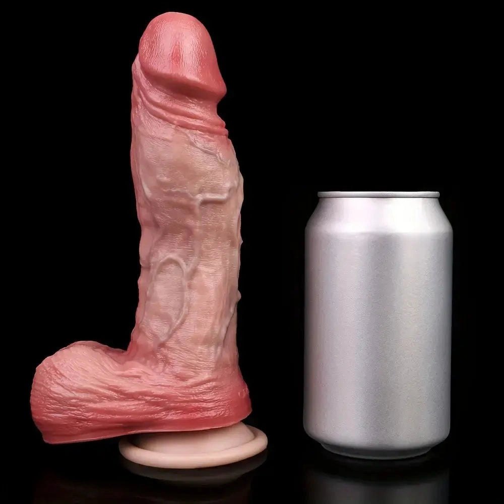 Flesh dual layer silicone dildo with suction cup base, photo 11