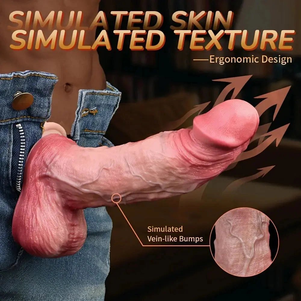 Flesh dual layer silicone dildo with suction cup base, photo 4