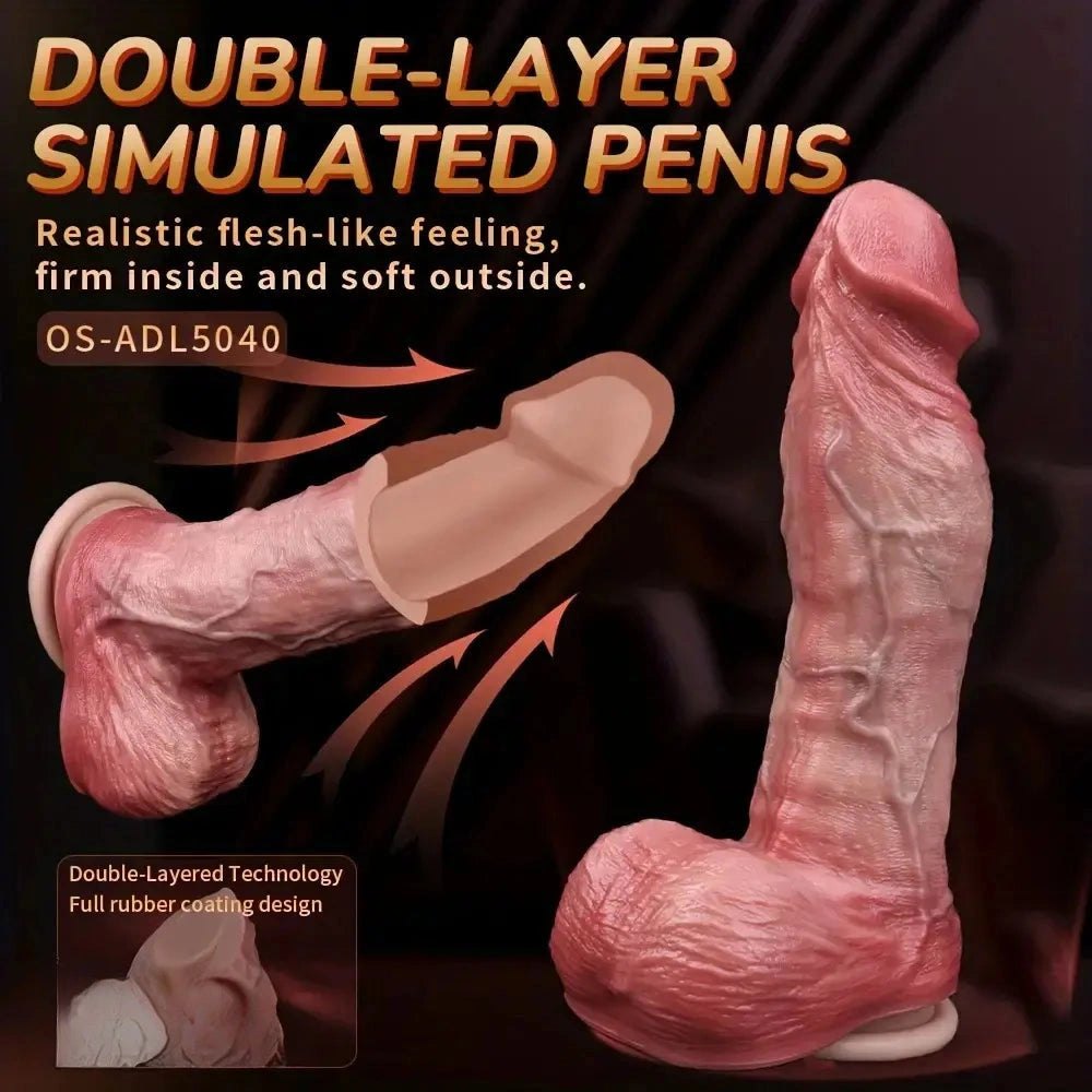 Flesh dual layer silicone dildo with suction cup base, photo 7