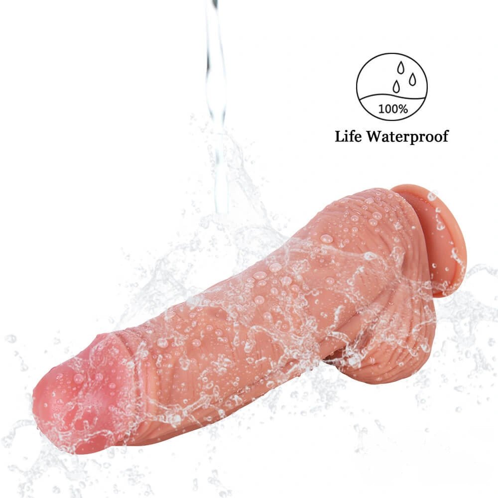 Dual tone realistic silicone dildo with suction cup base, photo 3