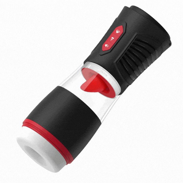 Red and black male masturbator cup, photo 1