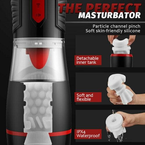 Red and black male masturbator cup, photo 2