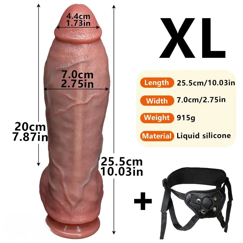 Flesh tone dual layer silicone strap-on dildo, photo 16