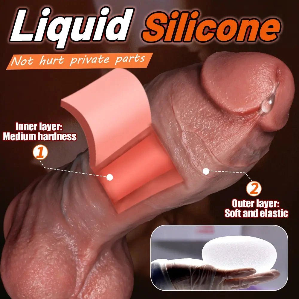 Flesh tone dual layer silicone strap-on dildo, photo 9