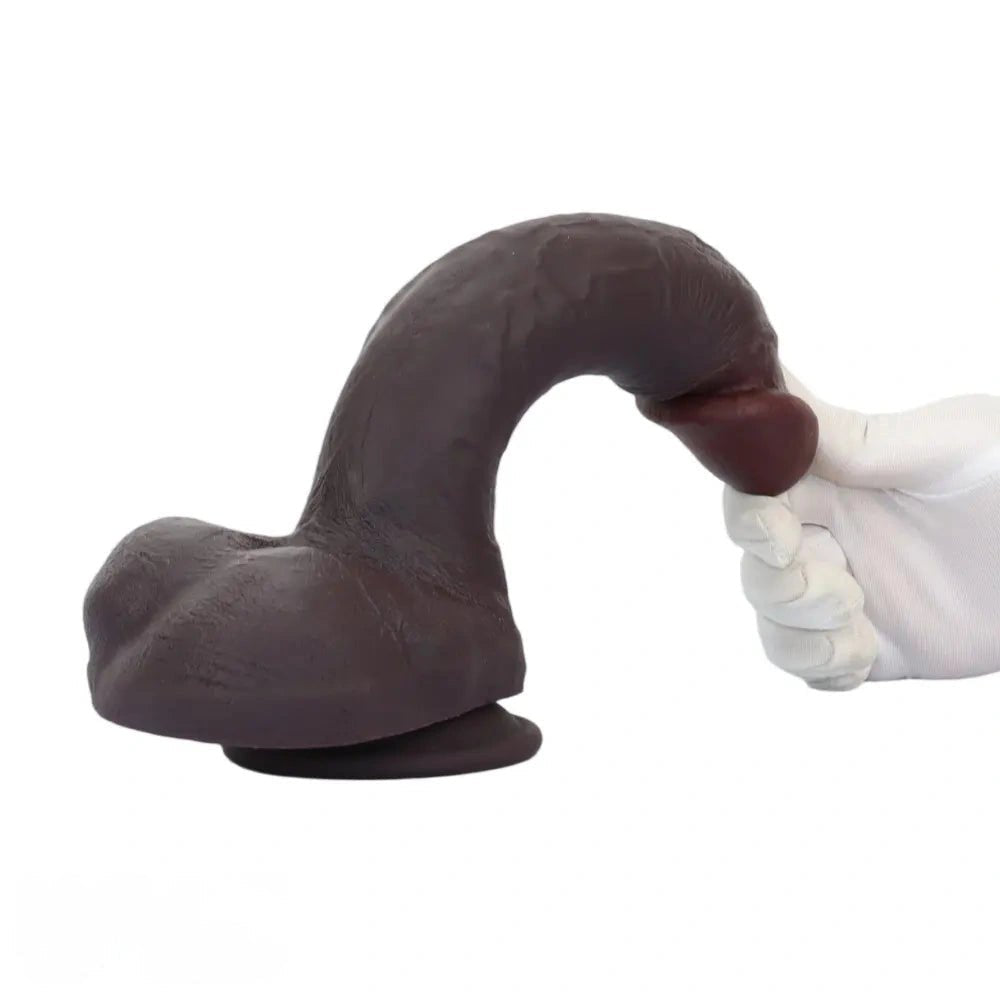 Coffee brown dual-layer suction cup dildo, photo 14