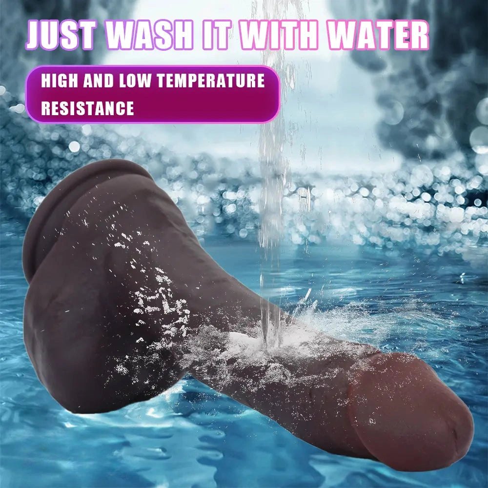 Coffee brown dual-layer suction cup dildo, photo 6