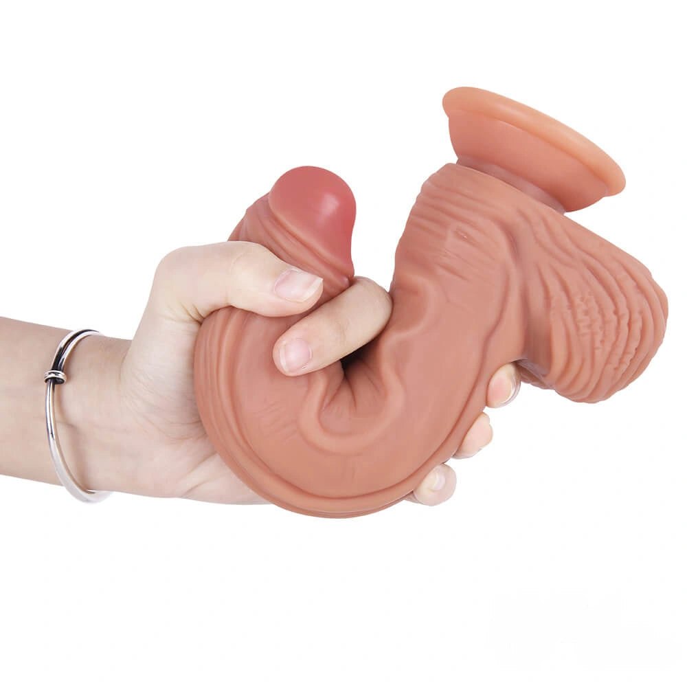 Flesh dual layer silicone suction cup dildo, photo 10