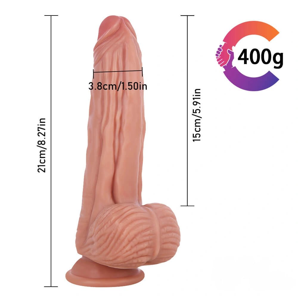 Flesh dual layer silicone suction cup dildo, photo 11