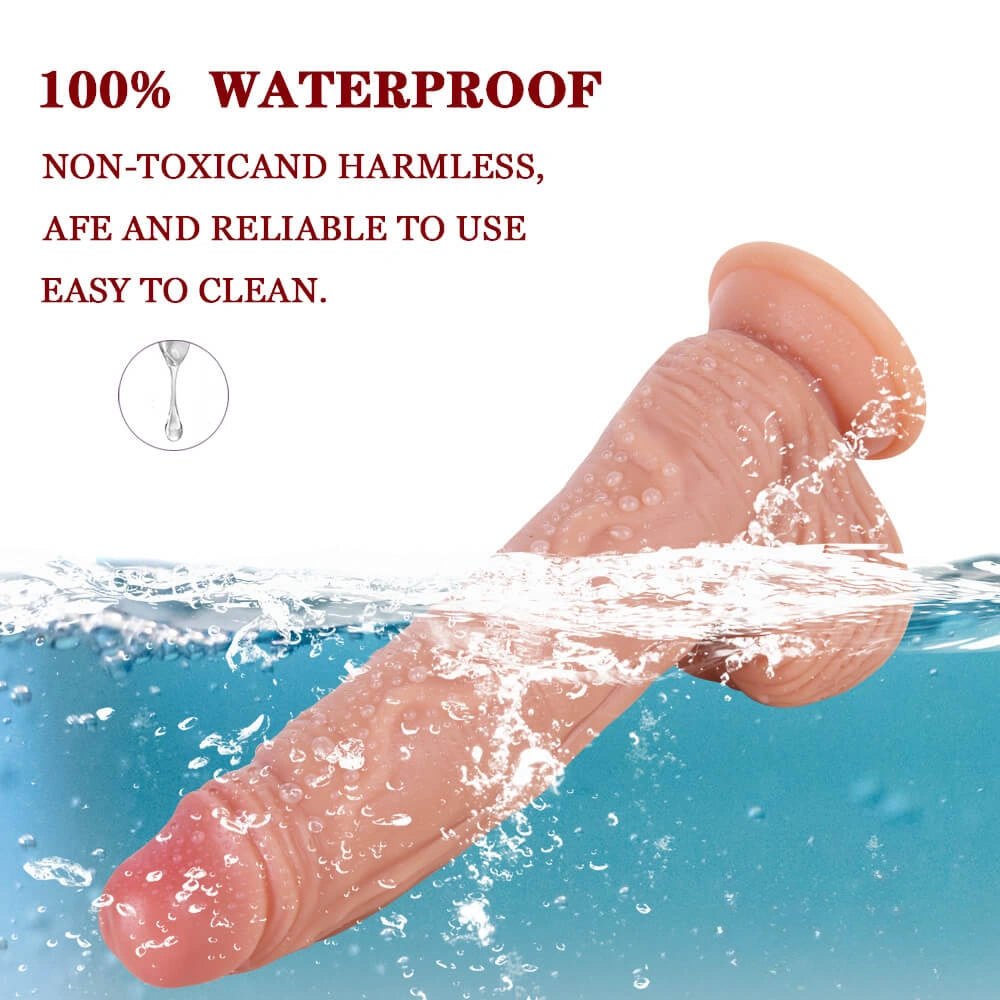 Flesh dual layer silicone suction cup dildo, photo 4