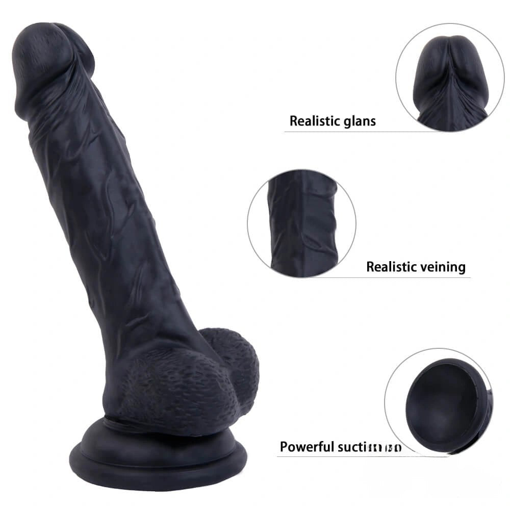 Realistic silicone suction cup dildo with veins, photo 2