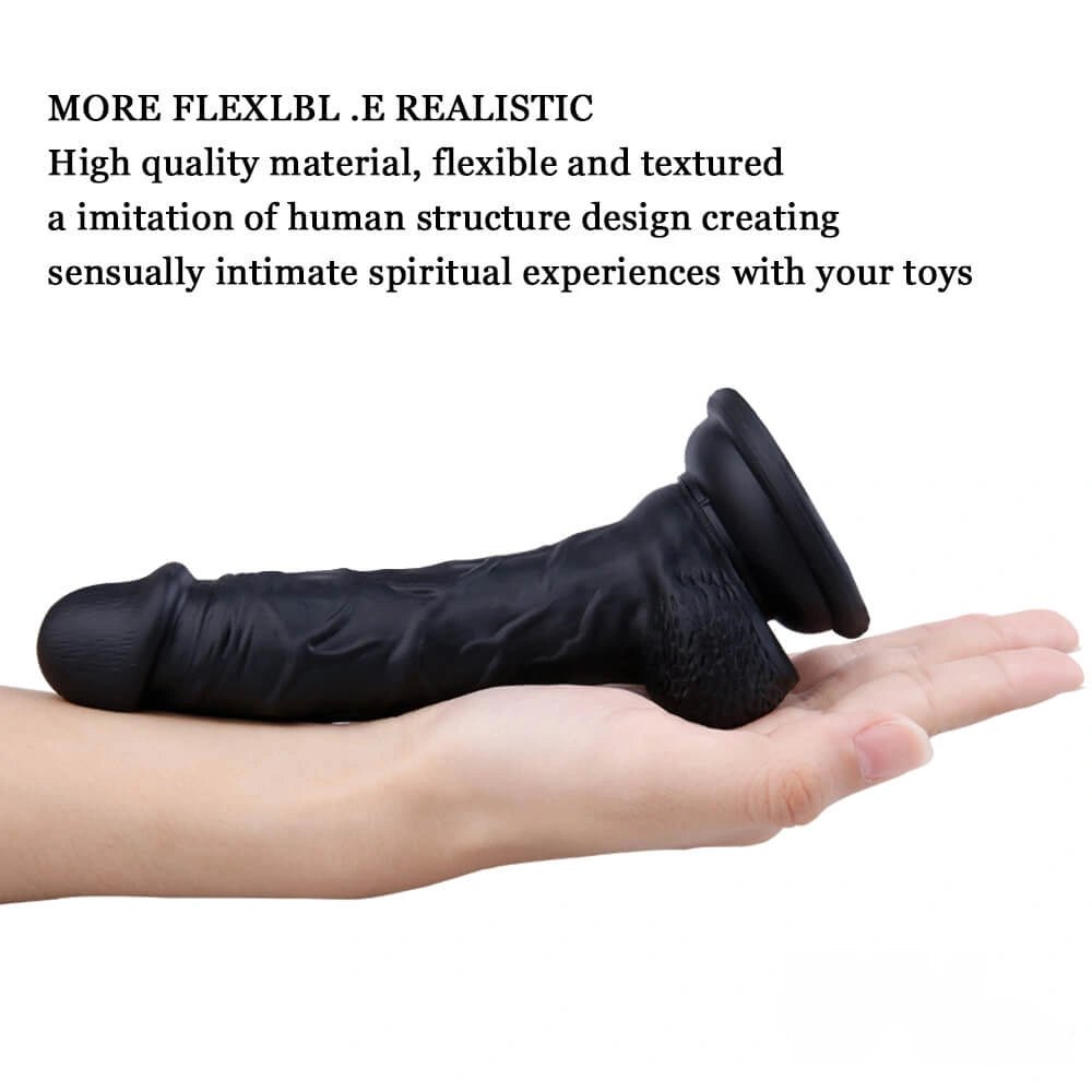 Realistic silicone suction cup dildo with veins, photo 6