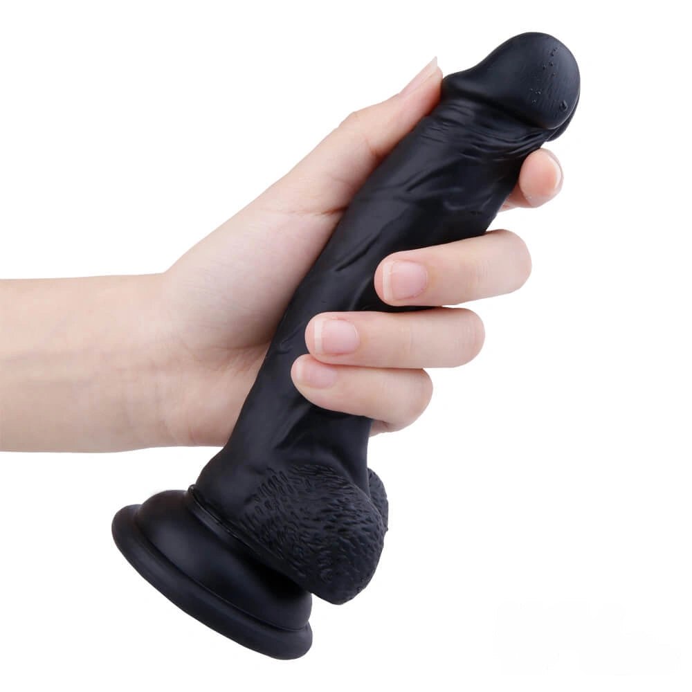 Realistic silicone suction cup dildo with veins, photo 8