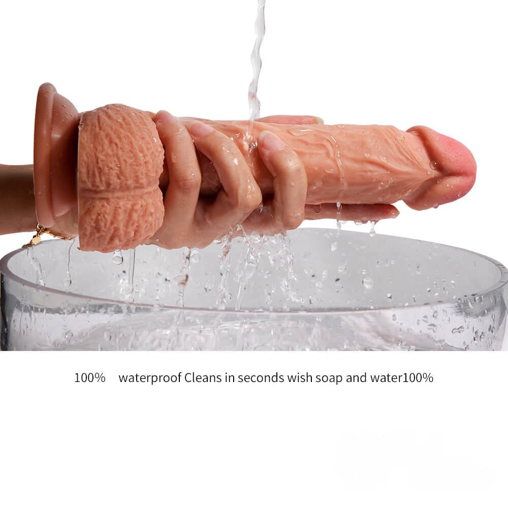 Flesh tone dual layer silicone suction cup dildo, photo 2