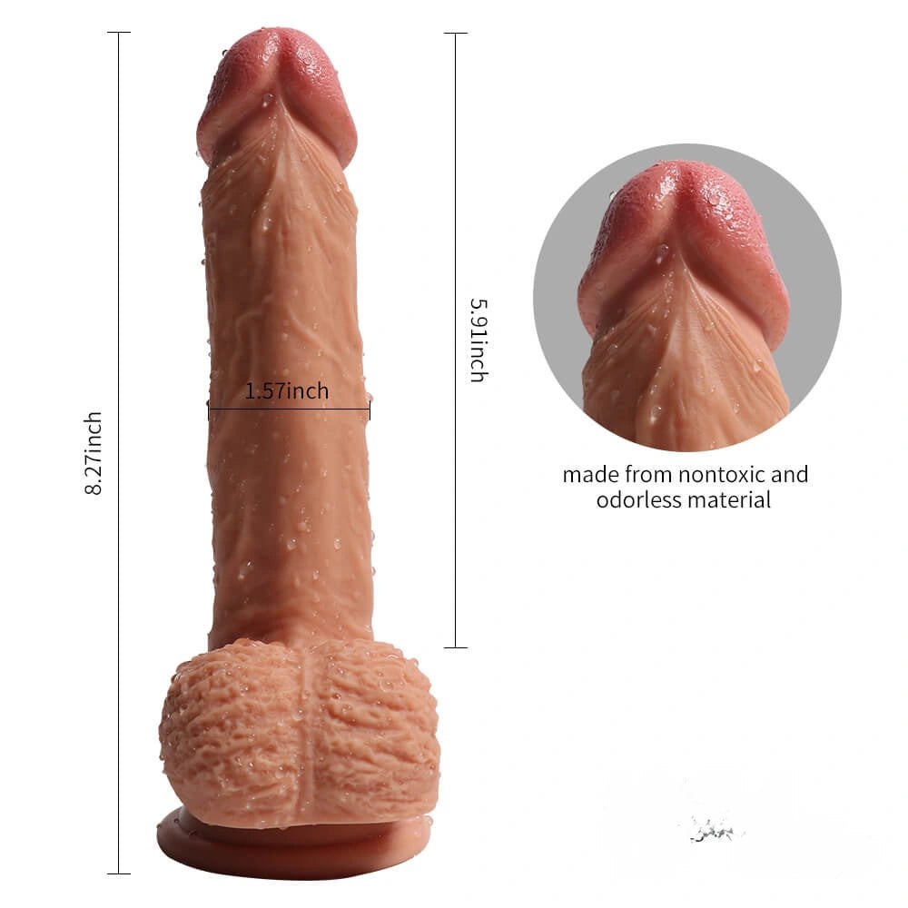 Flesh tone dual layer silicone suction cup dildo, photo 4
