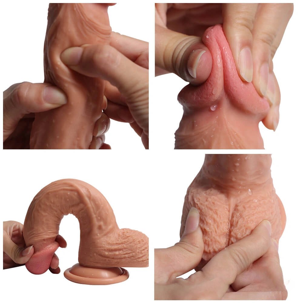 Flesh tone dual layer silicone suction cup dildo, photo 5
