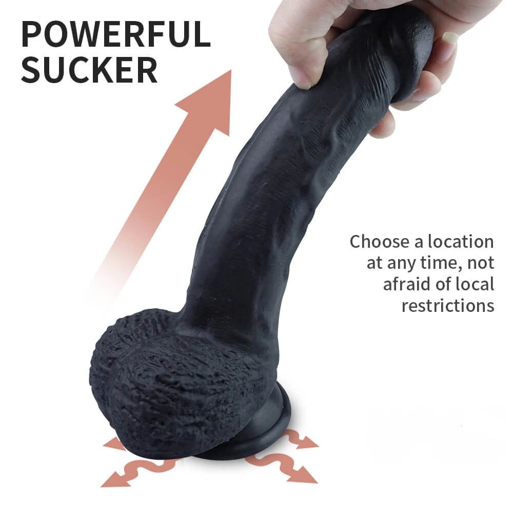 Realistic suction cup dildo with veined shaft, photo 4