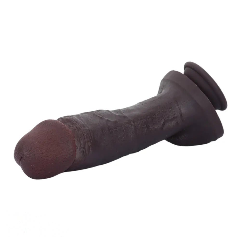 Coffee dual-layer silicone suction cup dildo, photo 10