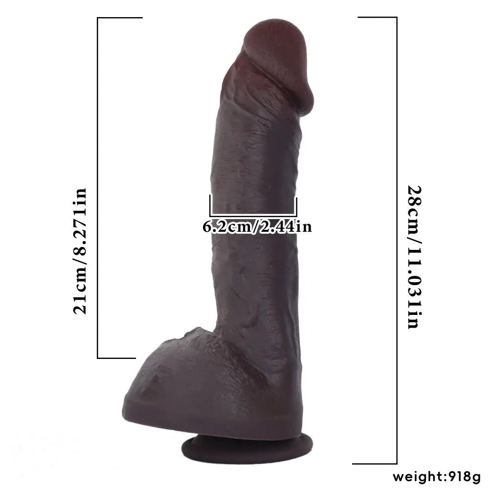 Coffee dual-layer silicone suction cup dildo, photo 9