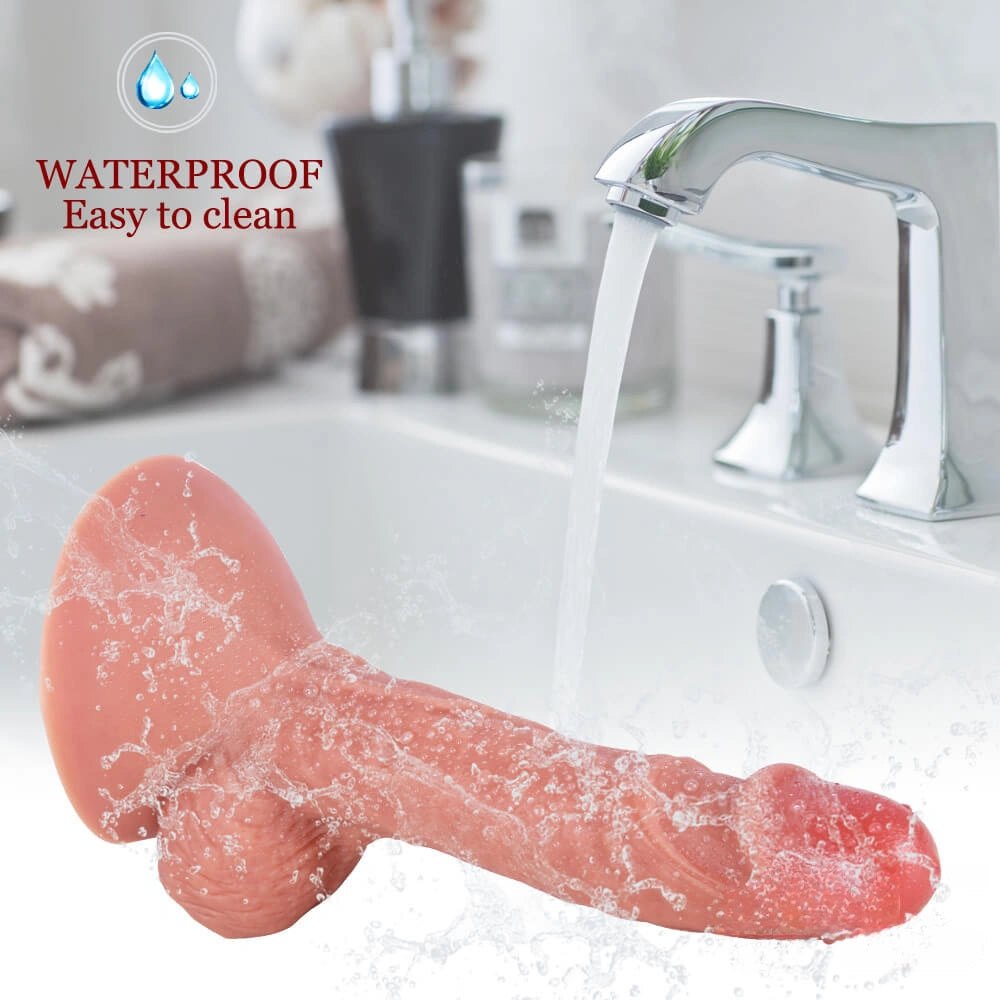 Flesh dual layer suction cup dildo, photo 4