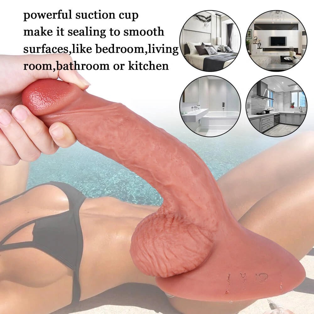 Flesh dual layer suction cup dildo, photo 5