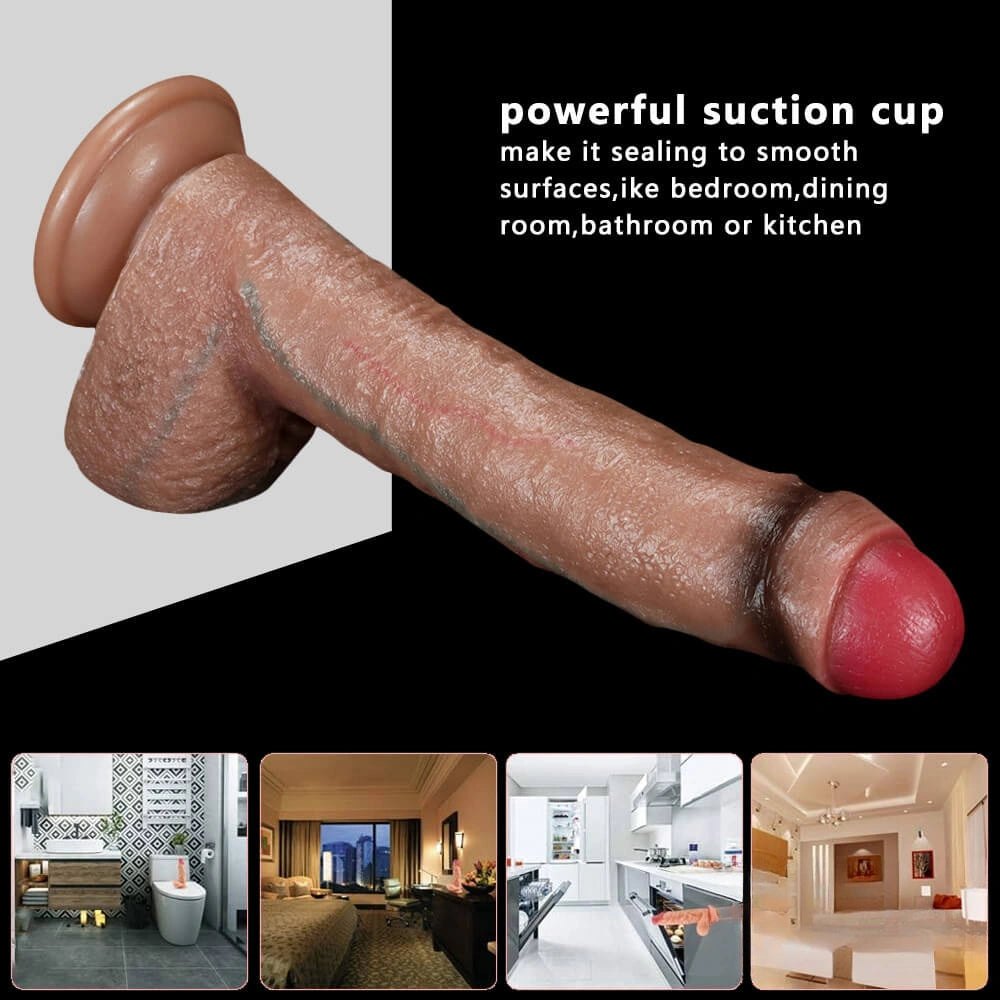 Flesh-toned dual layer suction cup dildo, photo 4