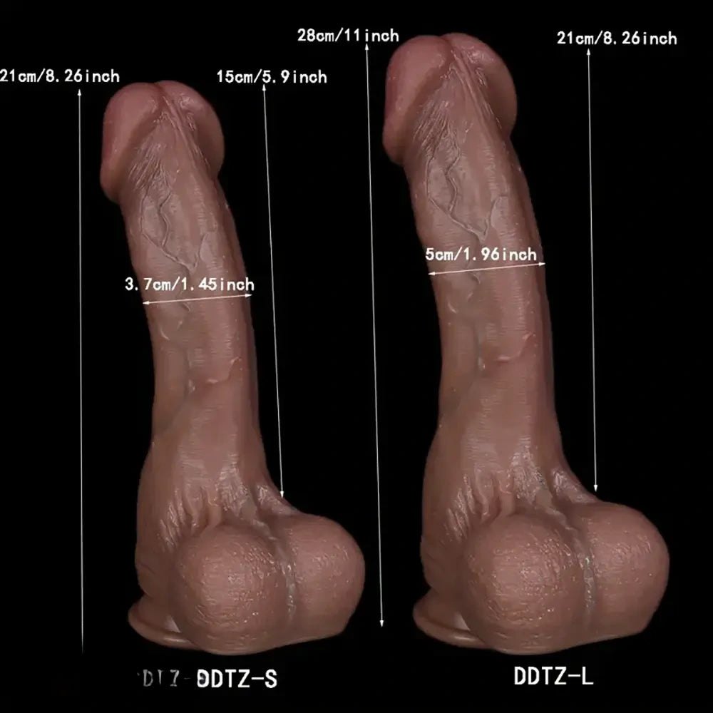 Flesh toned dual layer veined large silicone dildo, photo 7