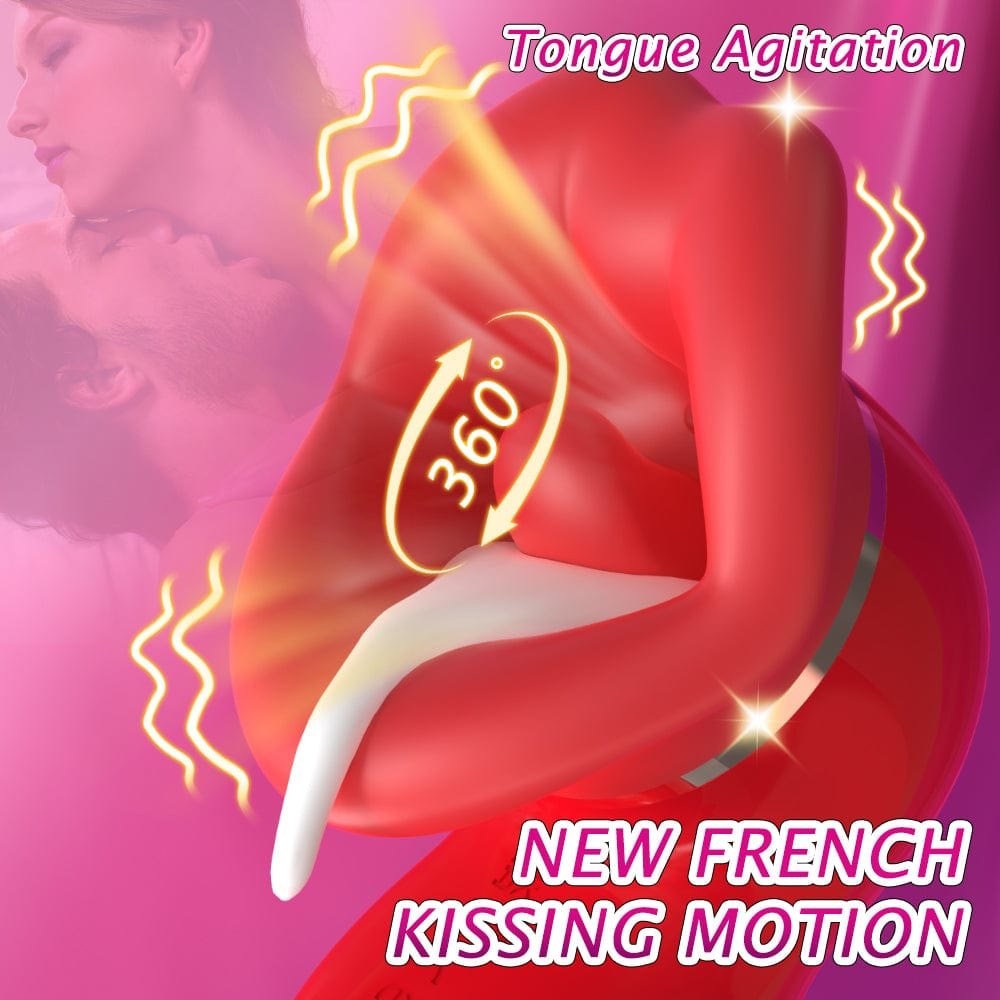 Red liquid silicone licking and sucking vibrator, photo 4