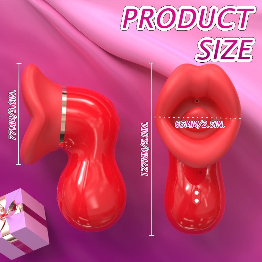 Red liquid silicone licking and sucking vibrator, photo 5