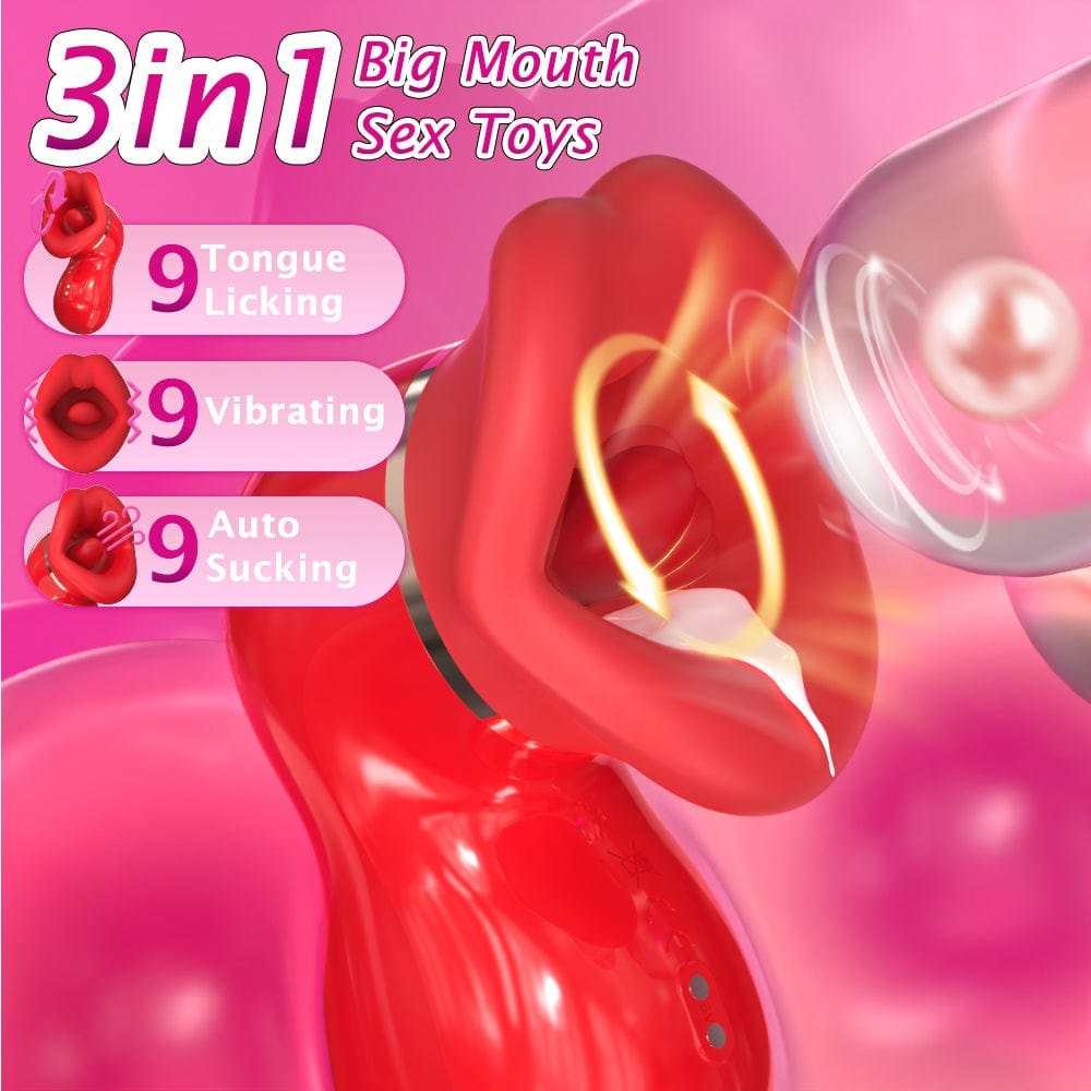 Red liquid silicone licking and sucking vibrator, photo 7