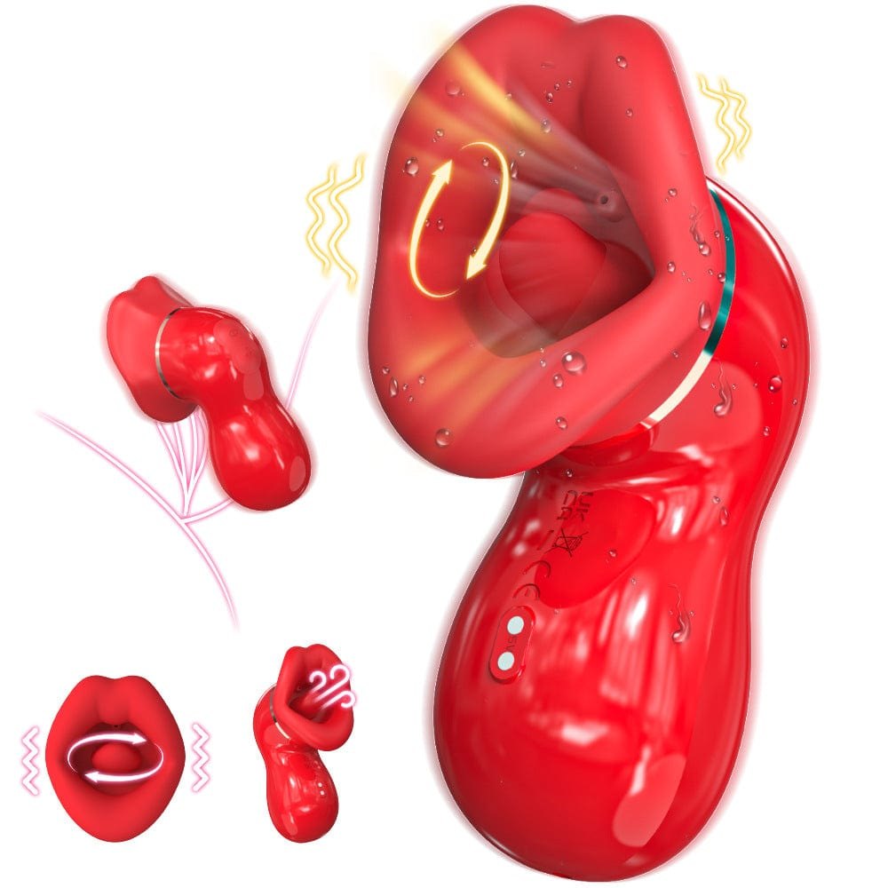 Red liquid silicone licking and sucking vibrator, photo 8