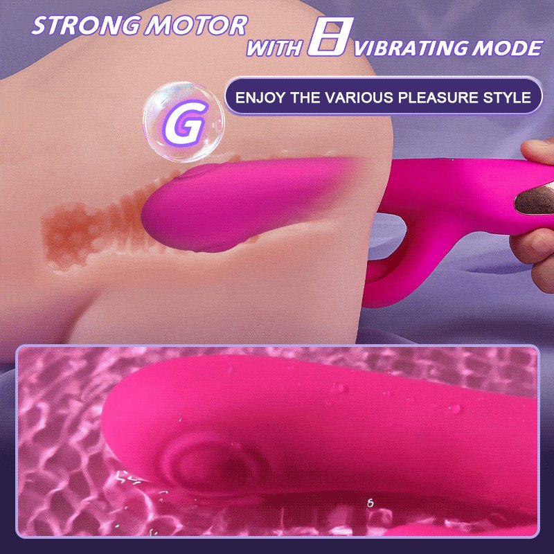 Rose red silicone rabbit vibrator, photo 3