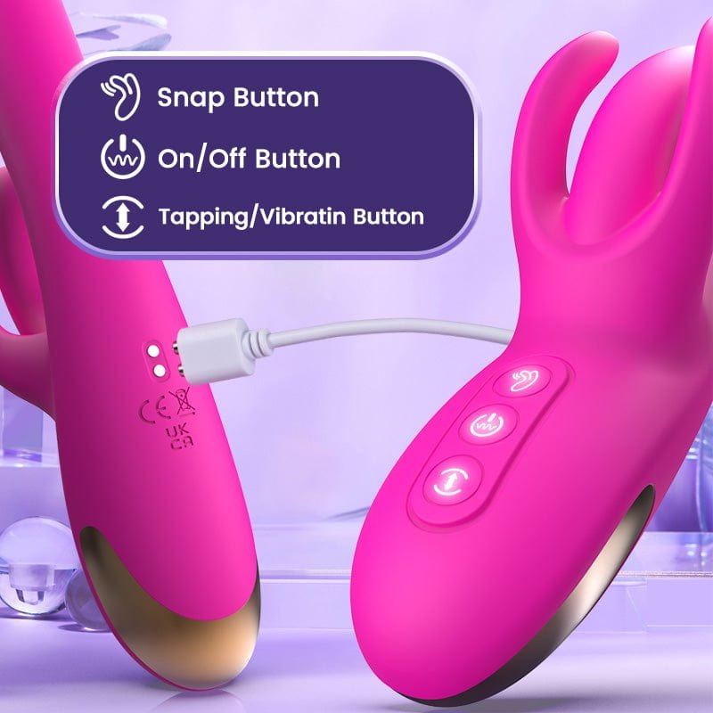 Rose red silicone rabbit vibrator, photo 6