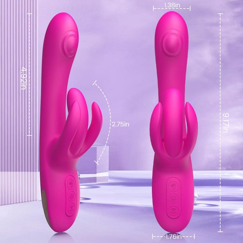 Rose red silicone rabbit vibrator, photo 7