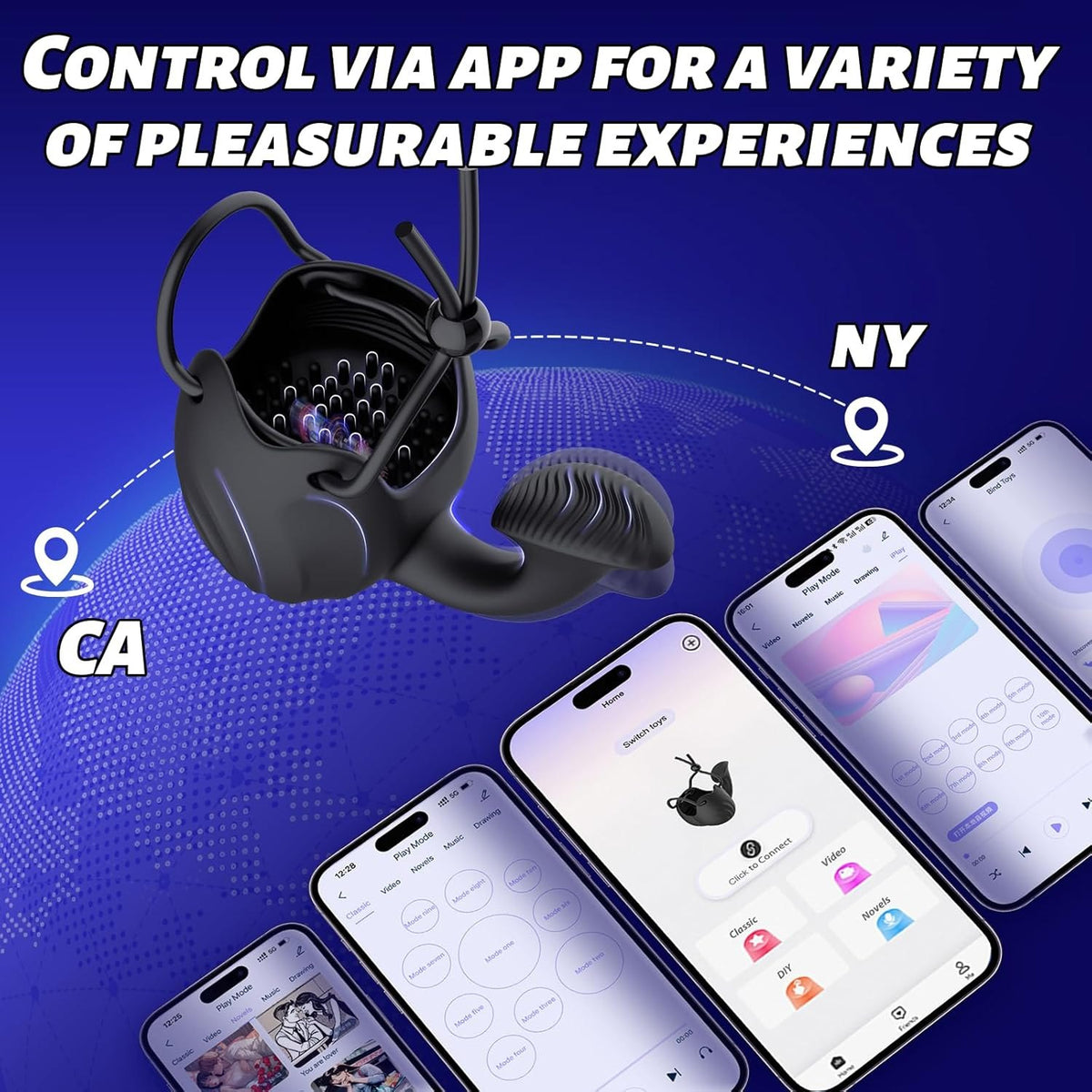 Black 3-in-1 vibrating cock ring, photo 5