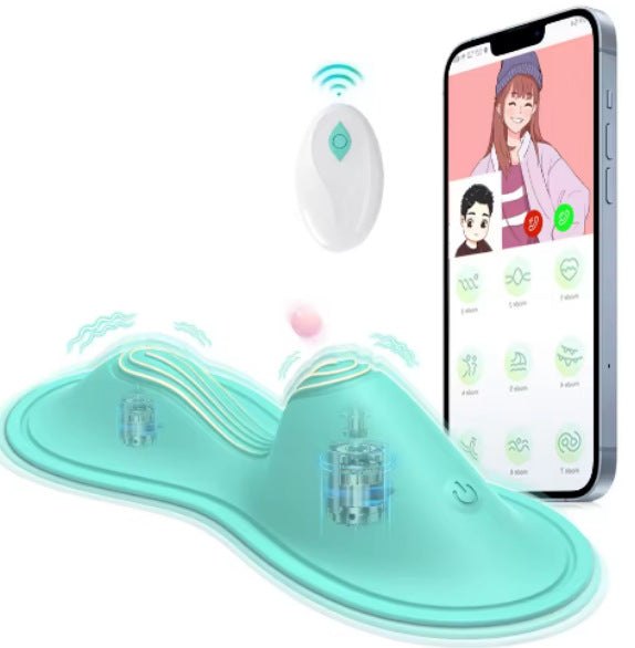 Light blue app-controlled riding vibrator pad, photo 7